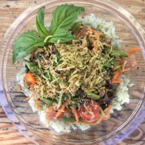 Gluten-free poke with rice from Sweetfin Poke